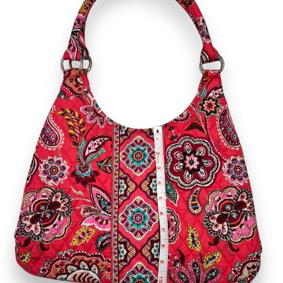 Vera Bradley Call Me Coral Large Hobo Purse Shoulder Bag Paisley Retired Y2K - Picture 7 of 8